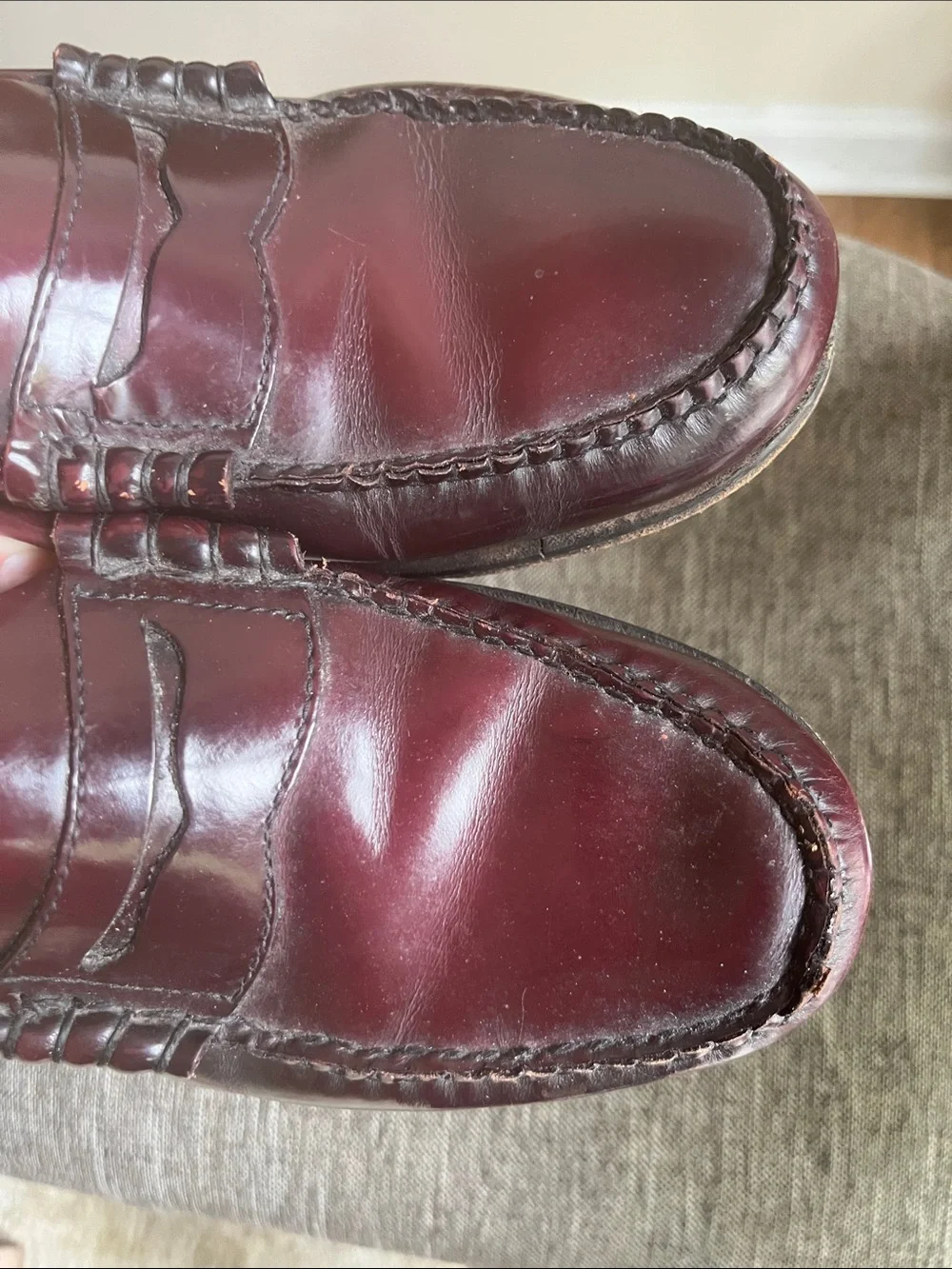 Bass Burgundy Leather Penny Loafers Size 11